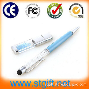 Promotion Gift Jewelry USB Flash Memory Drive Popular Crystal Ballpoint Pen USB Drive